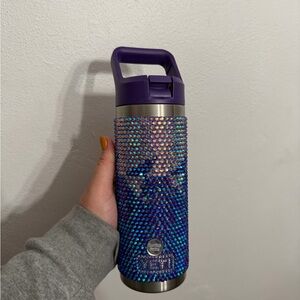 Purple Rhinestone Yeti Water Bottle